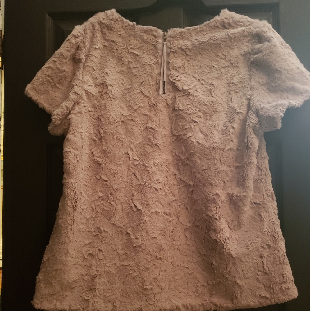 Anthropologie Blush Textured Short-Sleeve Crew Sweater
